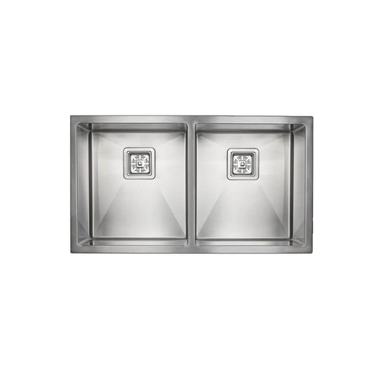 Vanté Twin Bowl Kitchen Sink - R10 Corner - SS 304 Stainless Steel - 800mm - Brushed Finish