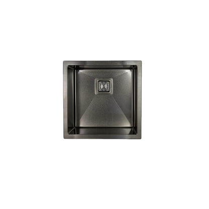 Vanté Nano Coated Single Square Bowl Kitchen Sink - R10 Corner - SS 304 Stainless Steel - 450mm - PVD Gunblack