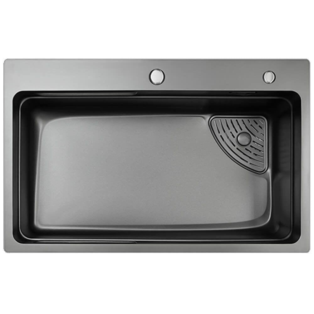 Belle Luxe 3.0 PRO Single Bowl Workstation Kitchen Sink - Slide Lip - Stainless Steel - 750mm - Anti-Scratch Matte Black Nano StoneGuard™