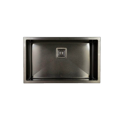 Vanté Nano Coated Single Large Bowl Kitchen Sink - R10 Corner - SS 304 Stainless Steel - 750mm - PVD Gunblack
