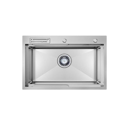 Belle Luxe 1.0 Single Bowl Workstation Kitchen Sink - Slide Lip - Nano Coated 3mm Thick Stainless Steel Panel - Anti-Scratch - 750mm
