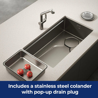Luxe Serene 1.0 Single Bowl Workstation Kitchen Sink - Slide Lip - 2.5mm Thick Stainless Steel - 750mm - Anti-Scratch StoneGuard™