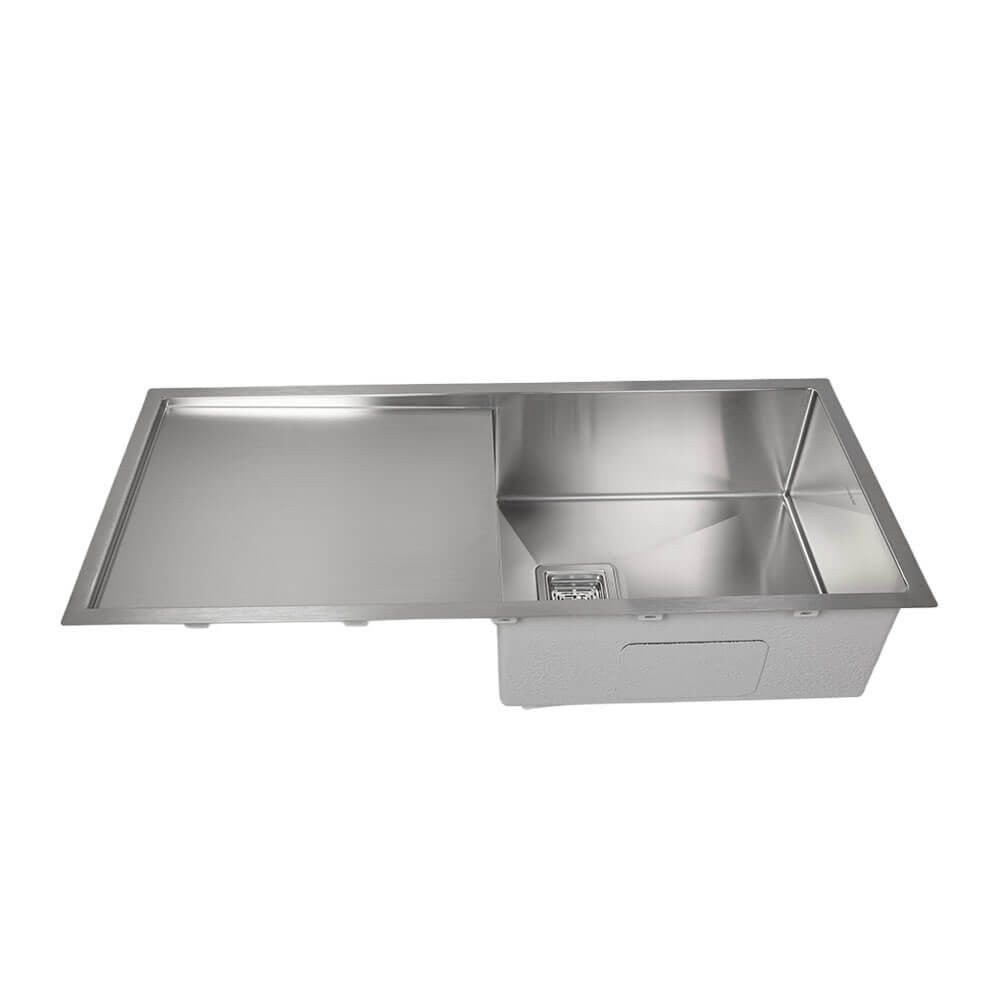 Vanté Single Bowl Kitchen Sink with Drainer - R10 Corner - SS 304 Stainless Steel - 1000mm - Brushed Finish