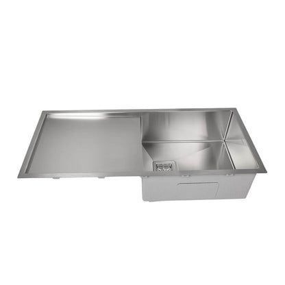 Vanté Single Bowl Kitchen Sink with Drainer - R10 Corner - SS 304 Stainless Steel - 1000mm - Brushed Finish