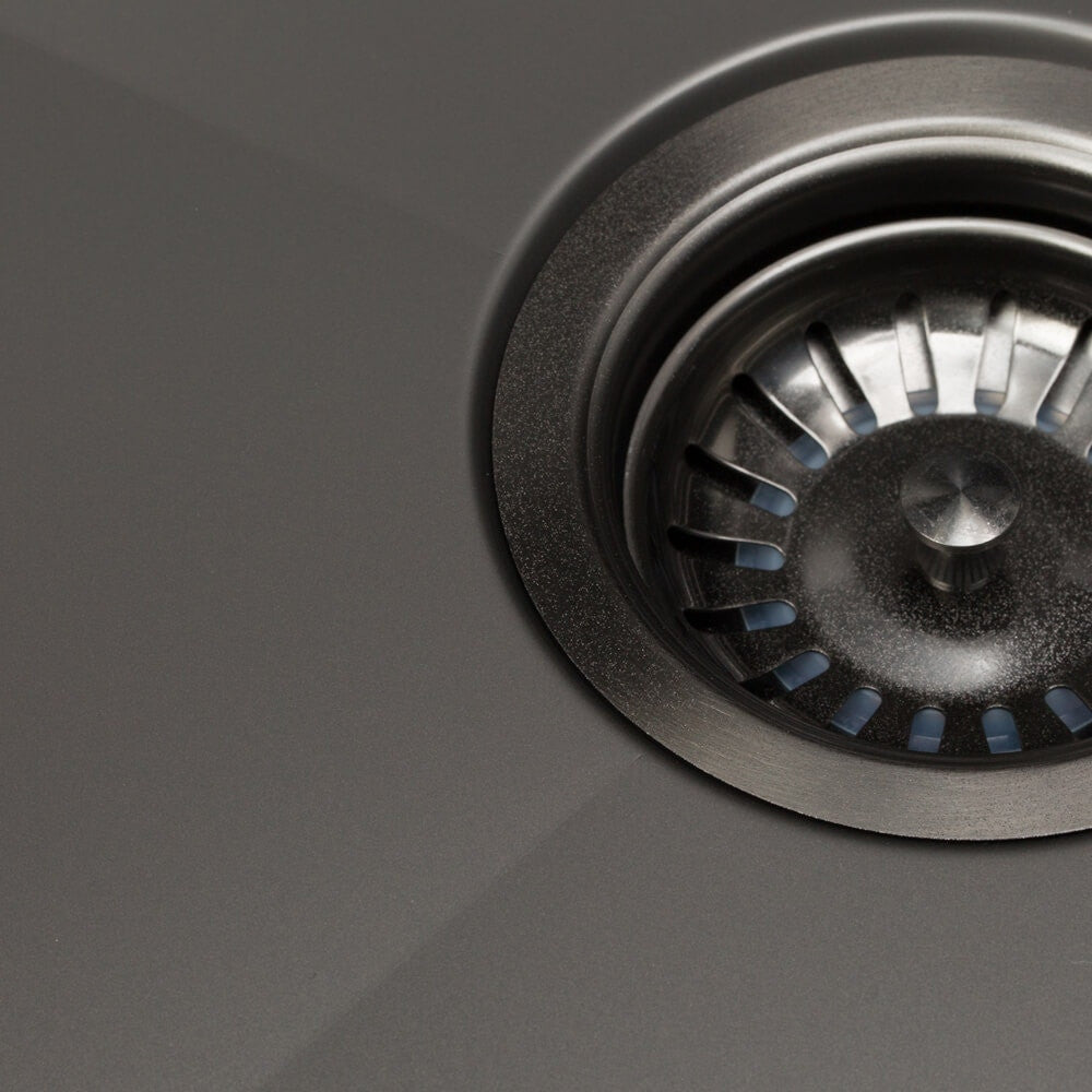 820mm Gun Metal Belle Luxe 1.0 Double Bowl Workstation Kitchen Sink - Slide Lip - Nano Coated 3mm Thick Stainless Steel Panel - Anti-Scratch