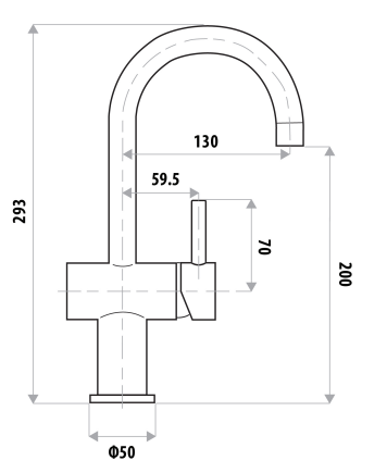 dan Elle Gooseneck Basin Mixer - Chrome