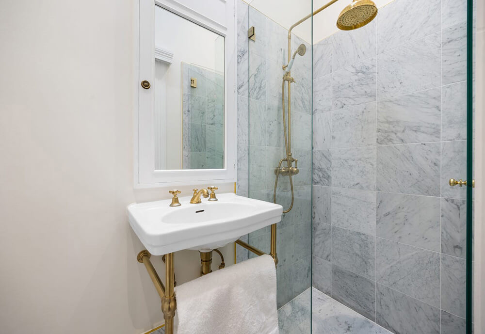Claremont 58 x 45 Brushed Brass Basin Stand - 1TH