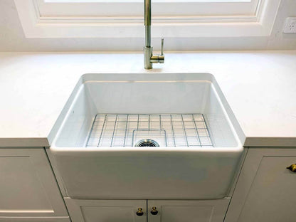 KIT - Novi 60x46 Fireclay Butler Sink â€“ Gloss White With Overflow Incl. Waste