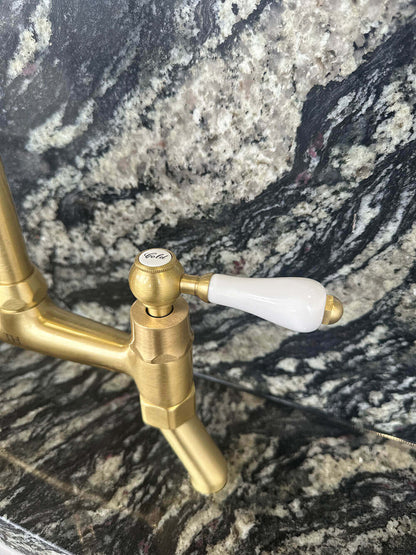 Ludlow Bridge Sink Mixer - Brushed Brass