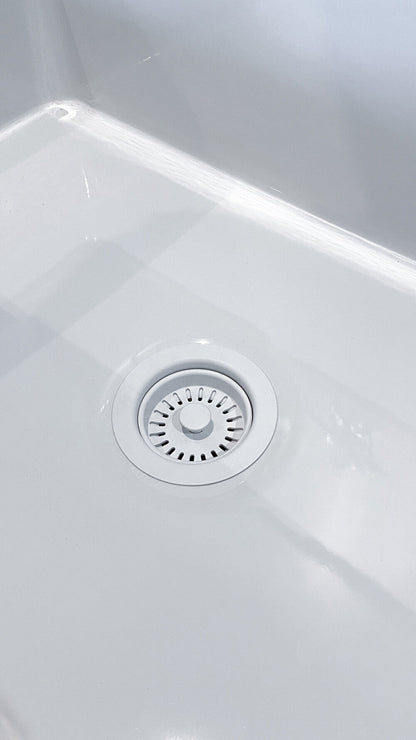 90x50 Matte White Basket Waste & Long Bolt