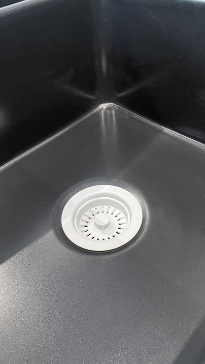90x50 Matte White Basket Waste & Long Bolt