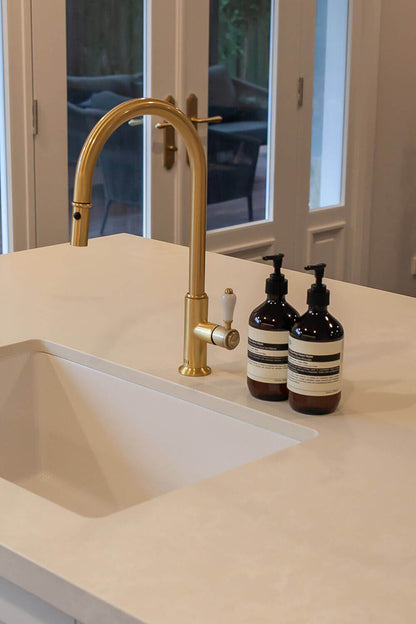 Ludlow Pull Out Sink Mixer - Brushed Brass