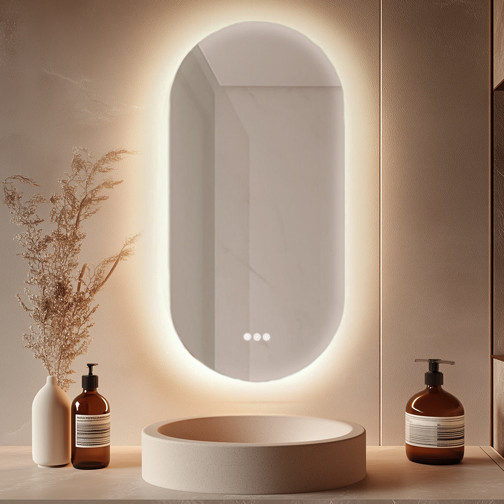 Radiant KÄPSEL - Frameless - 500mm x 1000mm LED Mirror