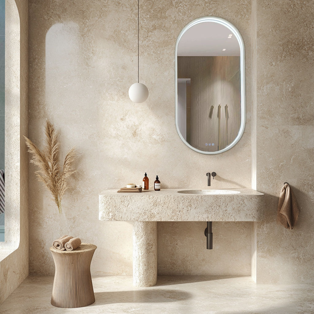Radiant KÄPSEL - White - 500mm x 1000mm LED Mirror