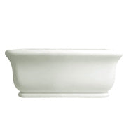 Kirkham 160 x 85 TitanCast Solid Surface Freestanding Bath - Satin Silk White With Overflow