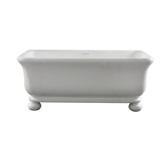 Kirkham 180 TitanCast Solid Surface Bath With Ball Feet - Gloss White