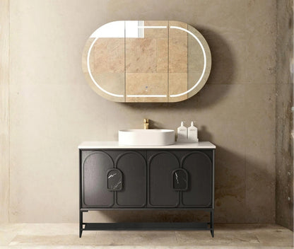 1200mm Laguna Mark II Black Oak Freestanding Vanity Cabinet with Legs