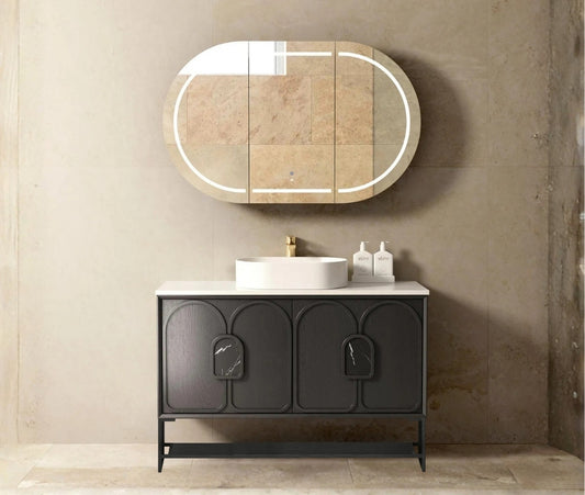 1200mm Laguna Mark II Black Oak Freestanding Vanity Cabinet with Legs