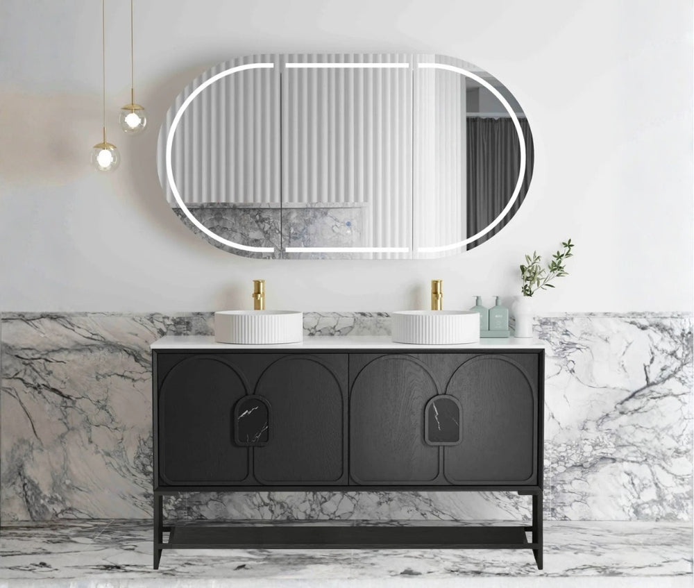 1500mm Laguna Mark II Black Oak Freestanding Vanity Cabinet with Legs