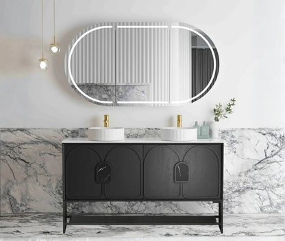 1500mm Laguna Mark II Black Oak Freestanding Vanity Cabinet with Legs