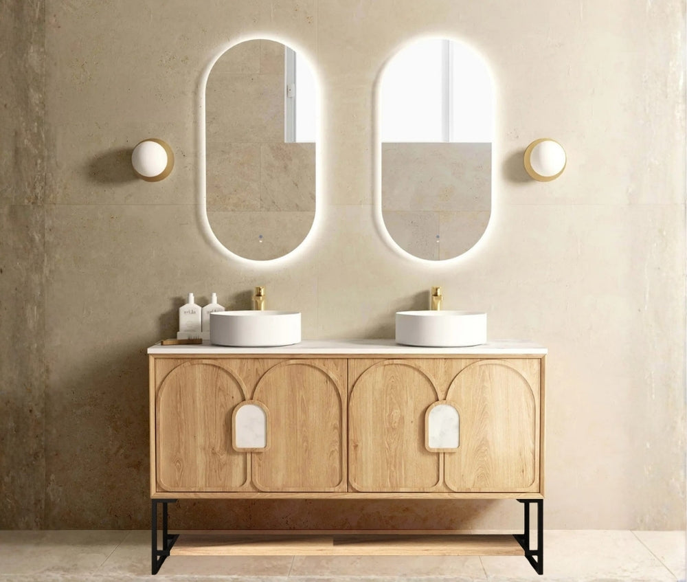 1500mm Laguna Mark II Woodland Oak Freestanding Vanity Cabinet with Legs