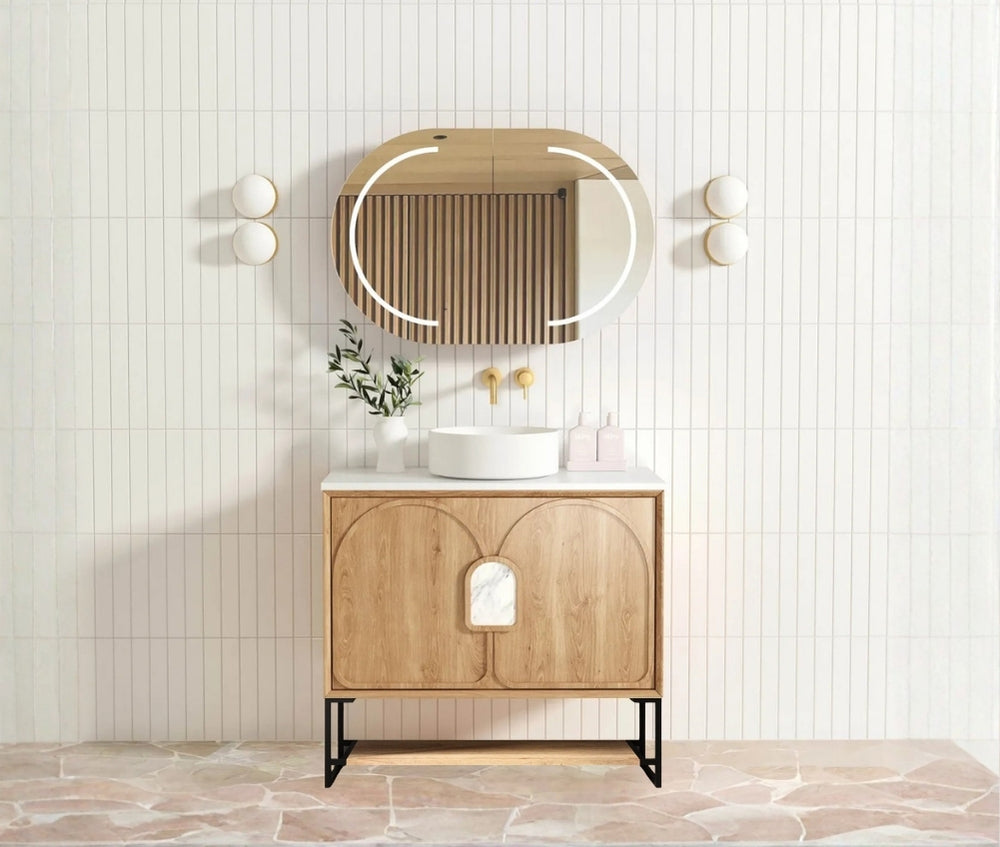 900mm Laguna Mark II  Woodland Oak Freestanding Vanity Cabinet with Legs
