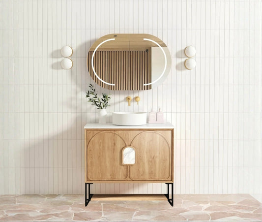 900mm Laguna Mark II  Woodland Oak Freestanding Vanity Cabinet with Legs