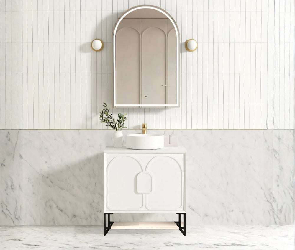 750mm Laguna Mark II Matte White Freestanding Vanity Cabinet with Legs