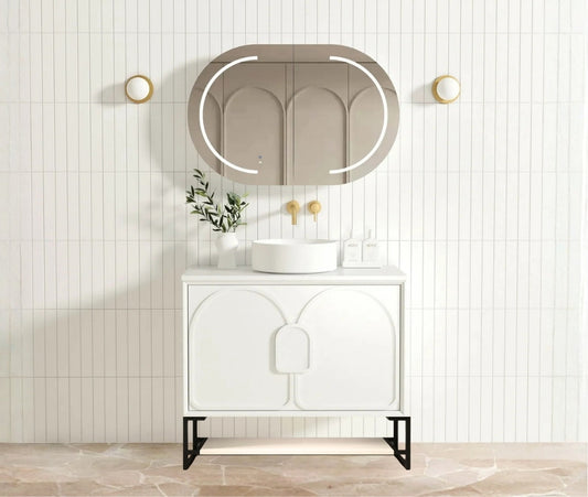 900mm Laguna Mark II Matte White Freestanding Vanity Cabinet with Legs