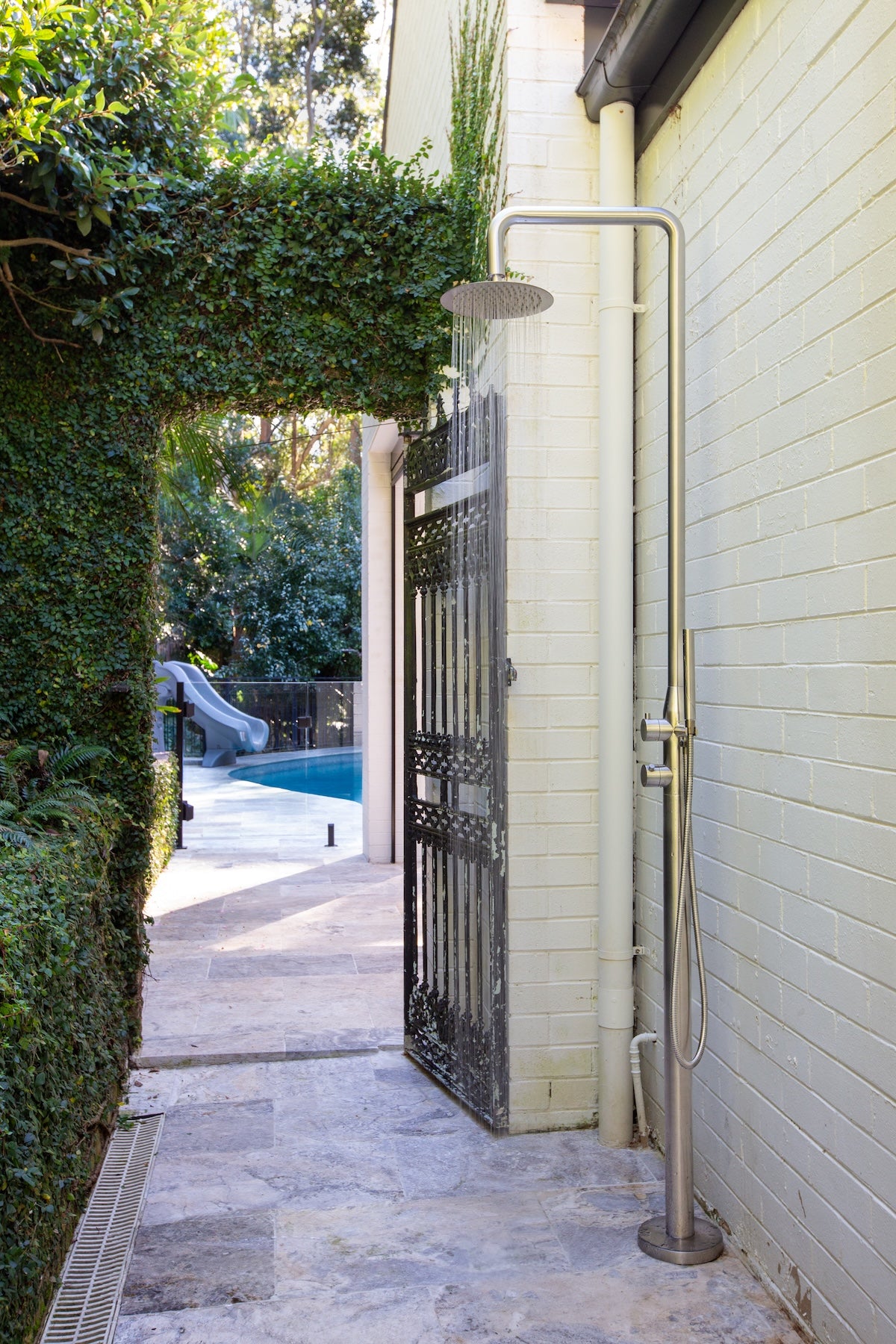 Lamezia Marine Grade Outdoor Shower - Brushed Nickel