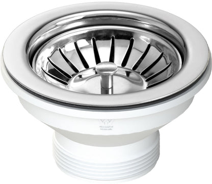 90x50 Polished Stainless Steel Basket Waste & Long Bolt