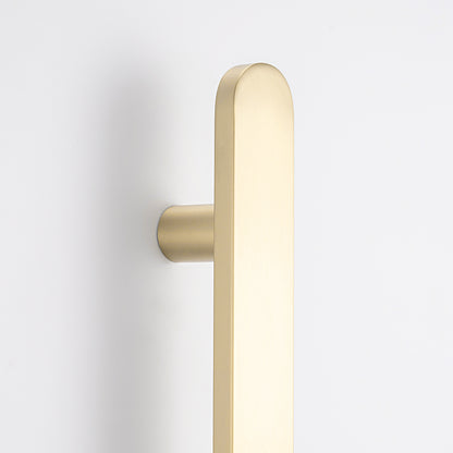 Radiant VERTICAL FLAT BAR TOWEL RAIL 50 X 930MM LIGHT GOLD