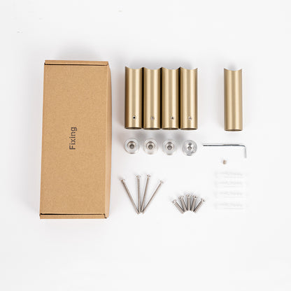 Radiant Full set light gold round 80mm brackets & fixings