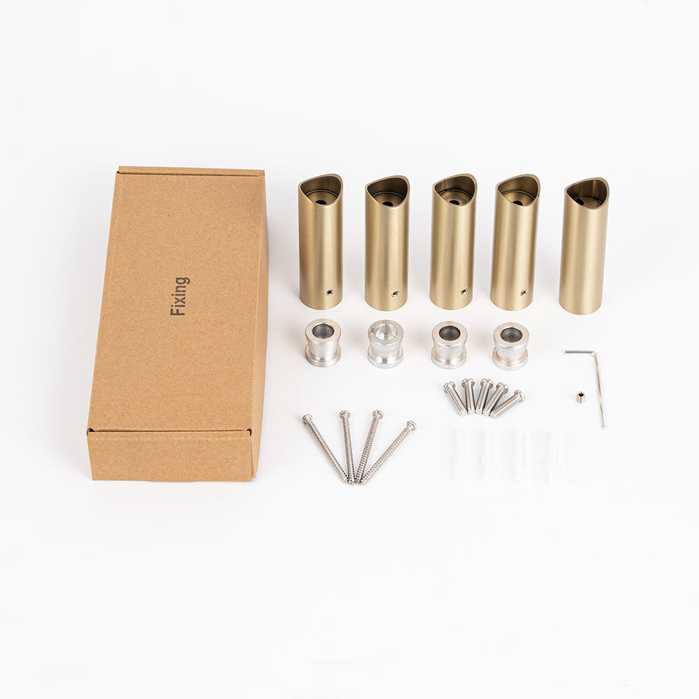Radiant Full set light gold round 80mm brackets & fixings