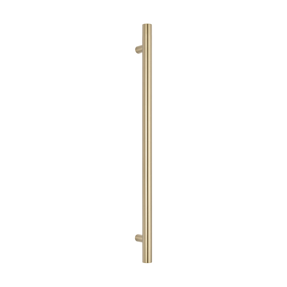 Radiant Vertical Single HEATED Towel Bar 40mm X 950mm Light Gold
