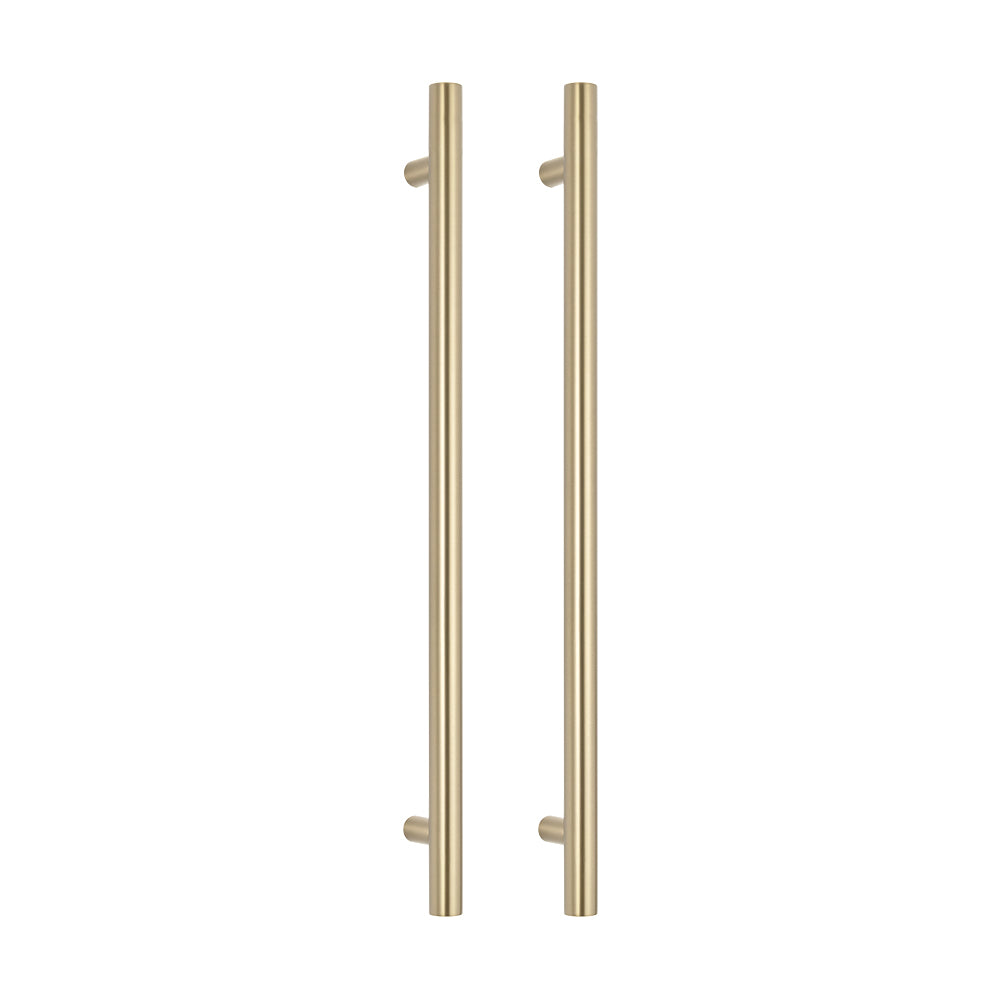 Radiant Vertical Single HEATED Towel Bar 40mm X 950mm Light Gold