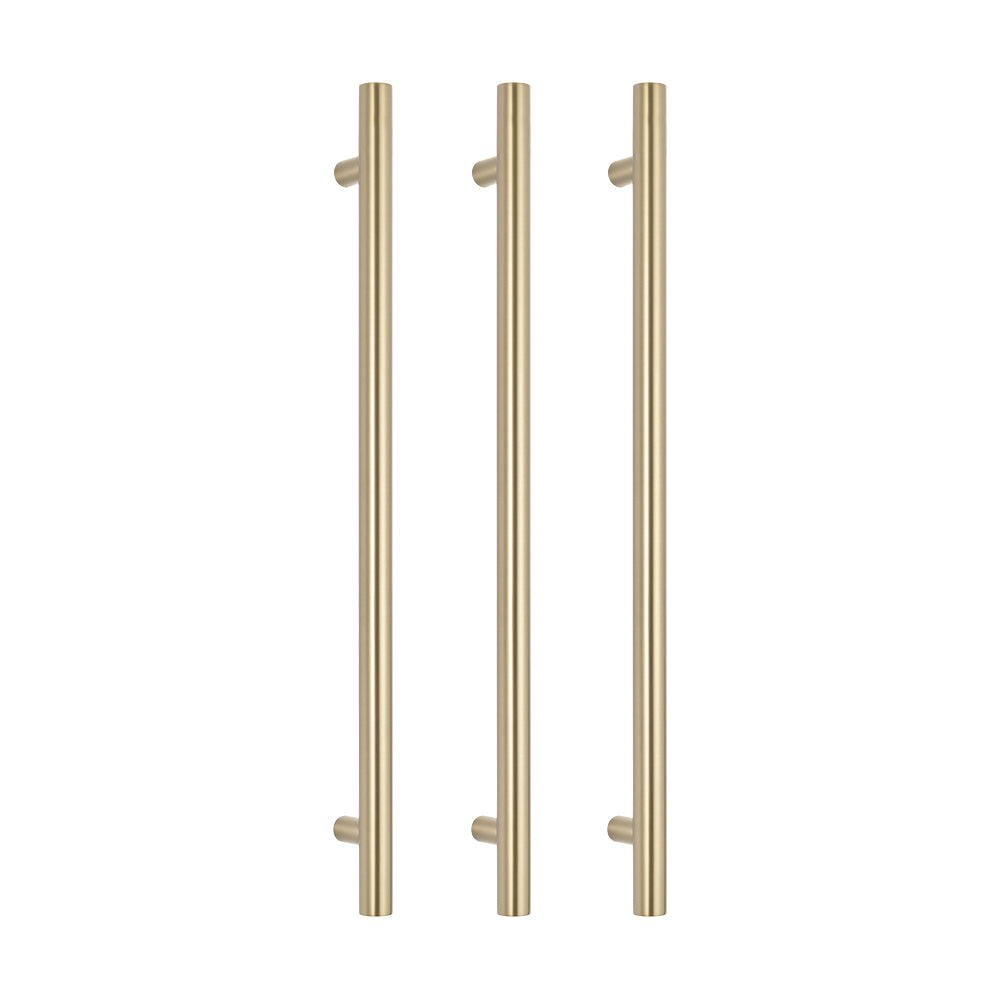Radiant Vertical Single HEATED Towel Bar 40mm X 950mm Light Gold
