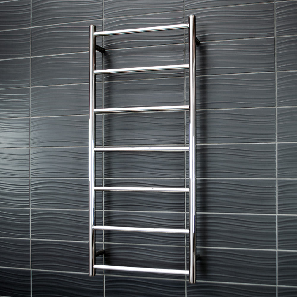 Radiant Polished Chrome 500 x 1130mm Round NON-HEATED Towel Rail