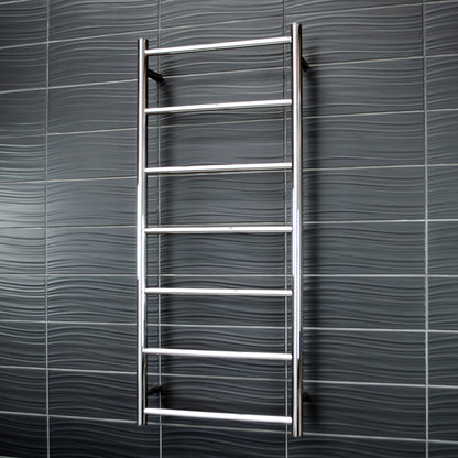 Radiant Polished Chrome 500 x 1130mm Round NON-HEATED Towel Rail