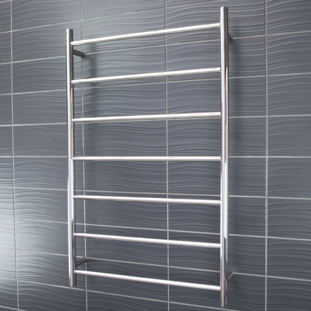 Radiant Polished Chrome 700 x 1130mm Round NON-HEATED Towel Rail