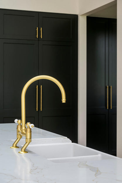 Ludlow Bridge Sink Mixer - Brushed Brass
