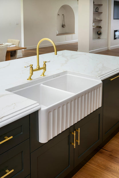 Ludlow Bridge Sink Mixer - Brushed Brass