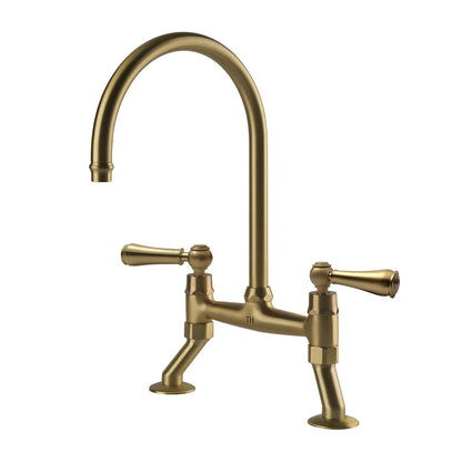Ludlow Bridge Sink Mixer - Brushed Brass