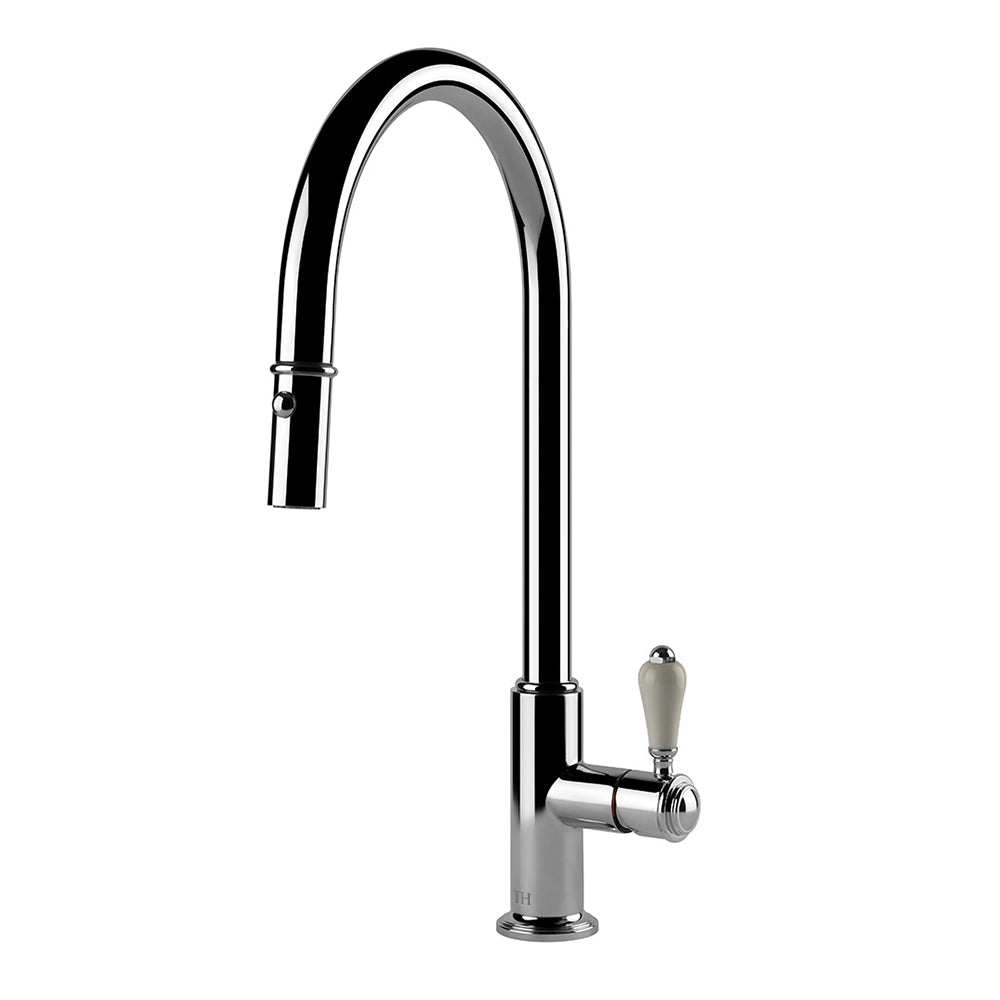 Ludlow Pull Out Sink Mixer with Metal Handle - Chrome
