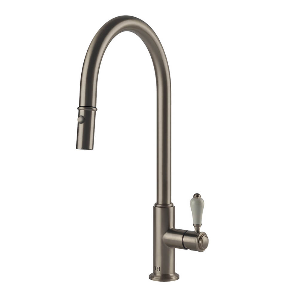 Ludlow Pull Out Sink Mixer with Metal Handle - Brushed Nickel