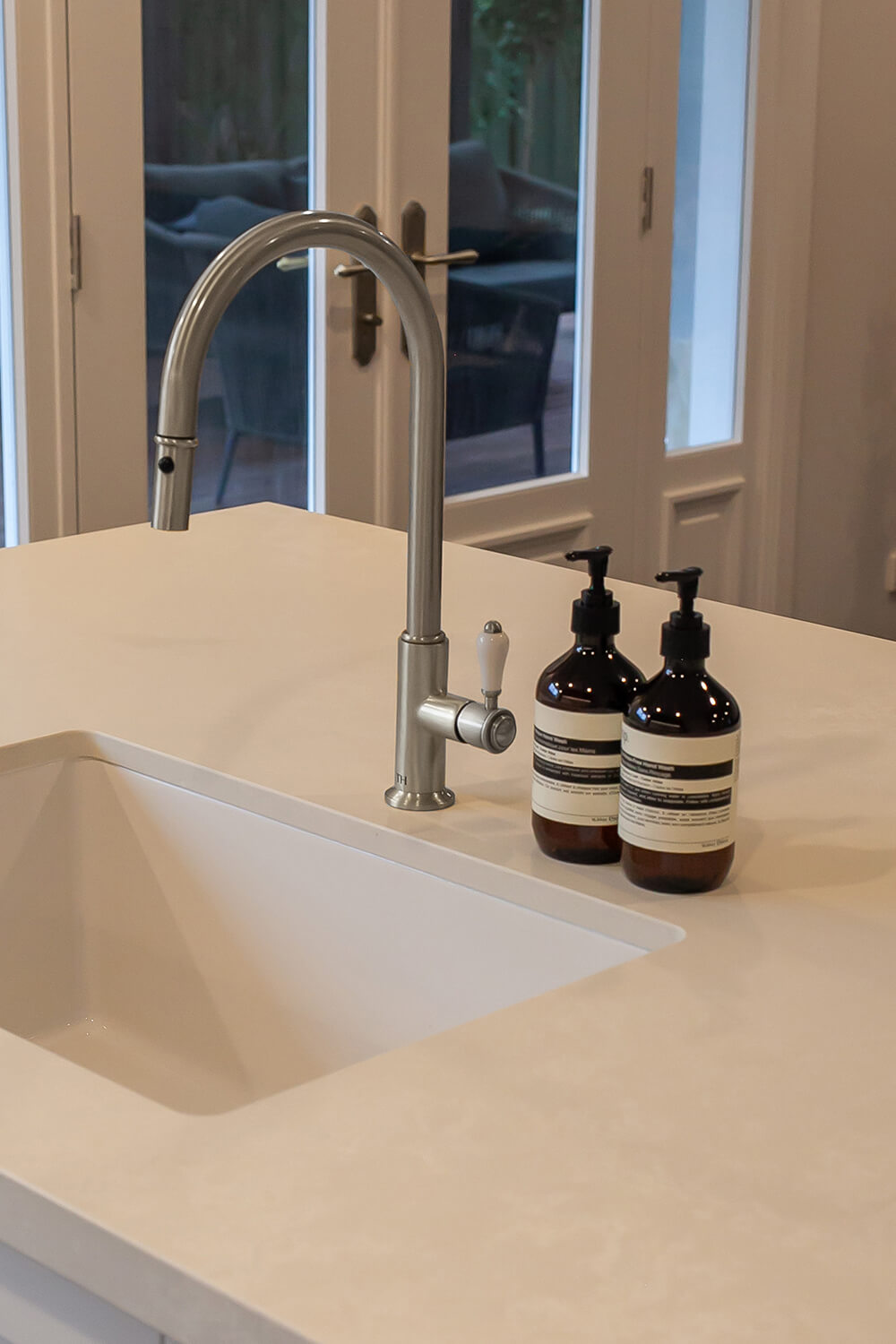 Ludlow Pull Out Sink Mixer with Metal Handle - Brushed Nickel