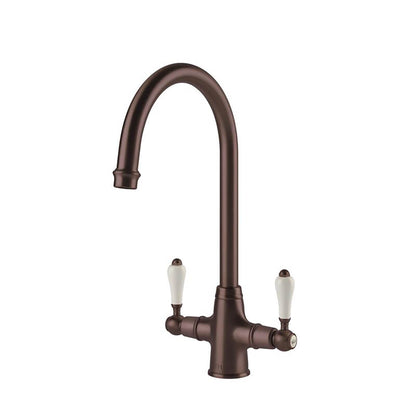 Ludlow Double Sink Mixer - English Bronze