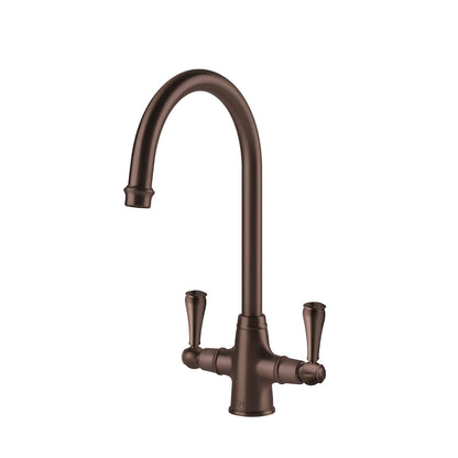 Ludlow Double Sink Mixer - English Bronze
