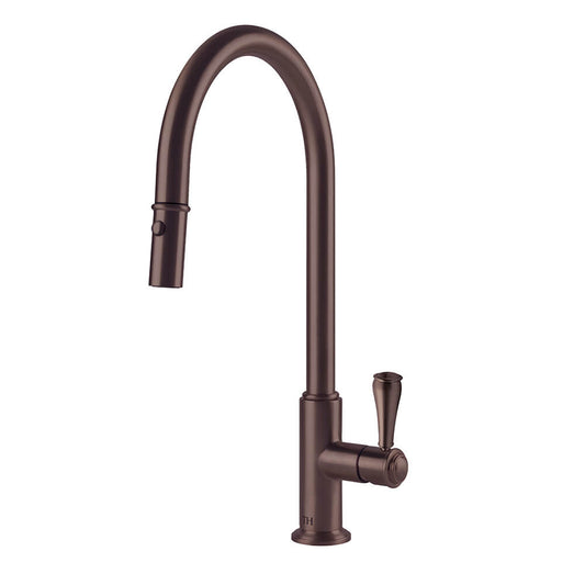 Ludlow Pull Out Sink Mixer with Metal Handle - English Bronze