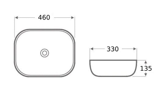 460x320x130 Gloss White Basin